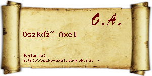 Oszkó Axel névjegykártya